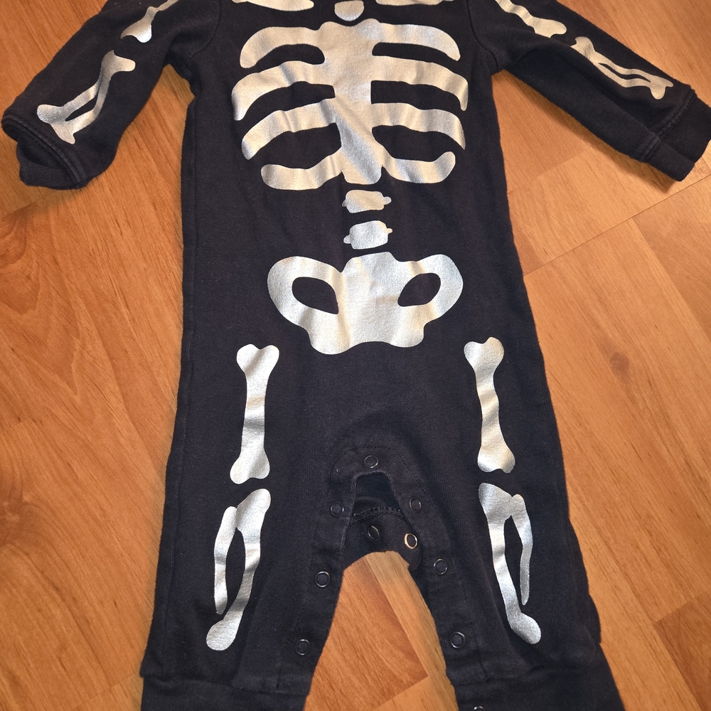 Skeleton Print Baby Onesie